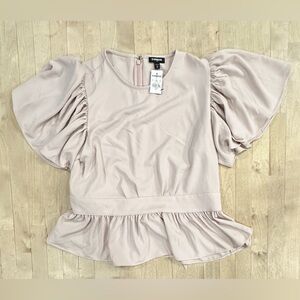 Express Women's Blush Ruffle Sleeve Blouse